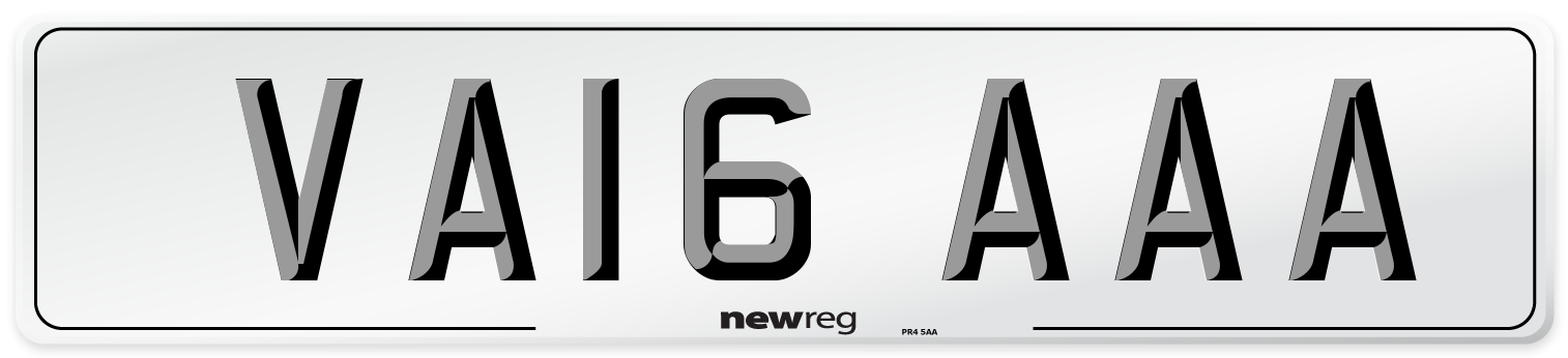 VA16 AAA Number Plate from New Reg